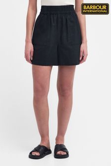 שחור - Barbour® International פאריס מכנסיים קצרים Blend פשתן (184544) | ‏302 ‏₪