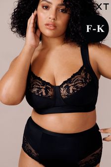 Black Ultimate Support F-K Cup Comfort Padded Strap Non Pad Non Wired Bra (184662) | kr278