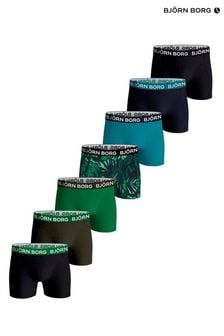 Bjorn Borg綠色多色棉質彈力四角褲7條裝 (184890) | NT$3,730