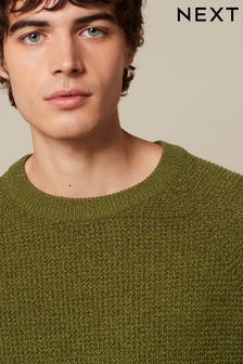 Regular Knitted Textured Jumper