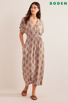 Boden Jersey-Maxikleid mit gesmokter Taille (185744) | 74 €