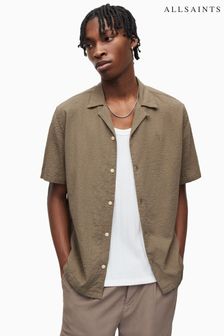 AllSaints Brown Mattole Short Sleeve Shirt (185781) | OMR46