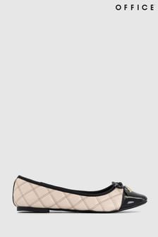 Office Cream Quilted Ballerinas Pumps (185790) | OMR18