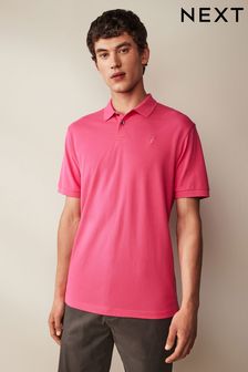 Ярко-розовый - Обычный крой - Рубашка поло из пике с короткими рукавами (185801) | €19