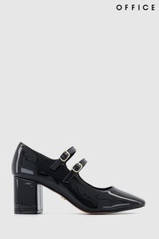 Office Black Double Strap Mary Jane block heels (185815) | AED277
