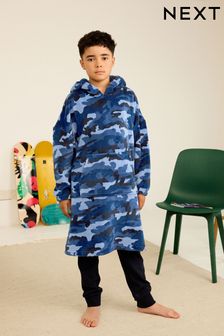 Bleu marine imprimé camouflage - Couverture à capuche (3-16 ans) (185846) | 26€ - 36€