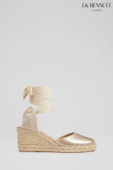 LK Bennett Yellow Maureen Metallic Leather Espadrilles Shoes (185899) | $307