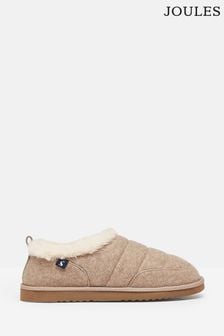 Joules Women's Lazydays Oatmeal Faux Fur Lined Slippers (185905) | $56