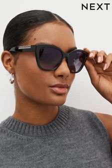 Black Chain Detail Cat Eye Sunglasses (186250) | €21