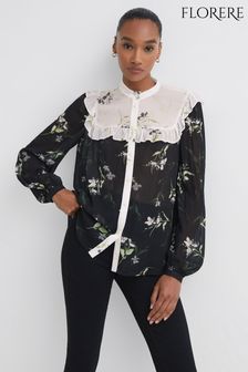 Florere Sheer Floral Blouse (186339) | AED821