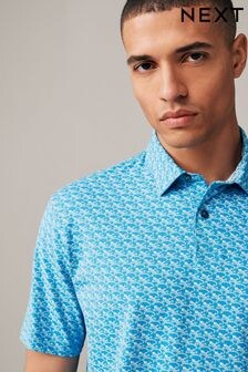 Blue Gecko Print Polo Shirt (186542) | $31