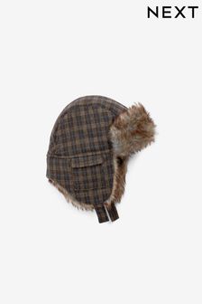 Grey Check Trapper Hat (3-16yrs) (186728) | AED37 - AED47