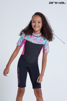 Animal Kids Kurzer Neoprenanzug mit Wellenmuster, Rosa (187157) | 30 €