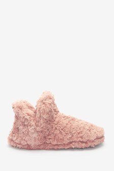 Pink Faux Fur Slipper Boots (187238) | $22