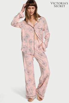 Victoria's Secret Pink Lily Outline Floral Modal Long Pyjamas (187353) | €68