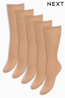 Nude Knee High Socks Five Pack (187375) | AED32