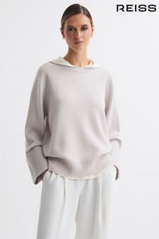 Reiss Grey Laura Wool-Cashmere Casual Fit Jumper (187417) | OMR111