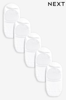 أبيض - عبوة تحتوي على خمسة أزواج من الجوارب الرياضية بدون رقبة غير مرئي من الحذاء (187545) | 4 ر.ع