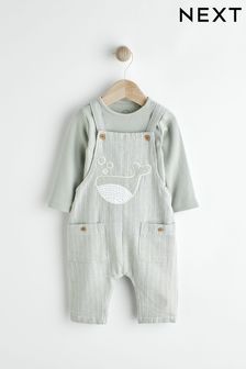 Grey Whale Woven Baby Dungarees And Bodysuit Set (0mths-2yrs) (187641) | TRY 575 - TRY 633