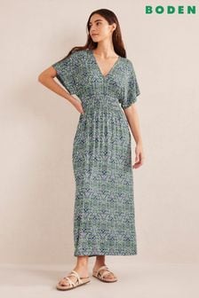 Boden Blue Smock Waist Jersey Maxi Dress (187655) | €72
