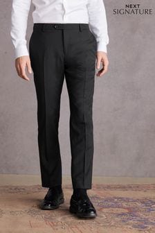 Black Slim Fit Signature Wool Suit: Trousers (187879) | AED287