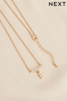 Gold Tone E Initial Necklace (187947) | $10