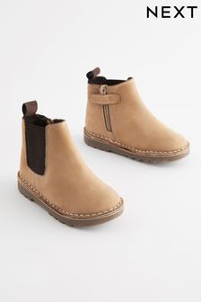 Песочный - Кожаные ботинки челси с теплой подкладкой (187977) | €25 - €31