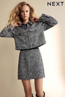 Black Boucle Textured Mono Mini Skirt (188956) | $60