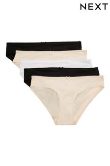 Black/White/Nude Bikini Microfibre Knickers 5 Pack (189239) | $21