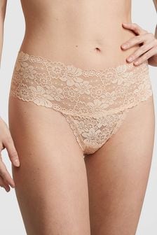 Victoria's Secret PINK Marzipan Nude Hipster Thong Lace Knickers (189433) | €13