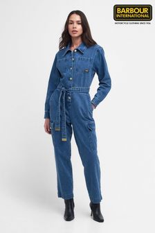 Barbour® International Blue Mid Wash Hamilton Denim Jumpsuit (189649) | AED715