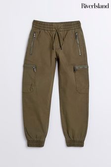 Зеленые брюки карго для мальчиков на молнии River Island (189684) | 11 830 тг