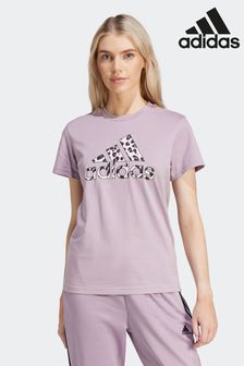 adidas Purple Sportswear Animal Print Graphic T-Shirt (189872) | €30