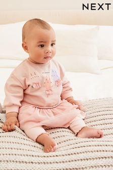 Pink Bunny Baby Tutu Sweatshirt And Leggings 2 Piece Set (189929) | AED60 - AED67