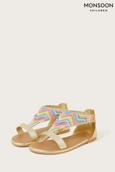 Monsoon Gold Pastel Sequin Rainbow Sandals (189986) | €18 - €19
