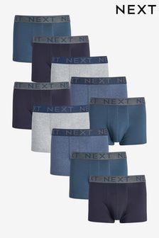 Blue 10 pack Cotton Rich Blend Hipster Boxers (190106) | $74