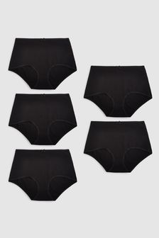 Black Midi Cotton Knickers 5 Pack (190187) | kr108