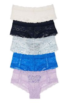 Bela/vijolična/modra - Komplet več bombažnih spodnjic Victoria's Secret (190197) | €31