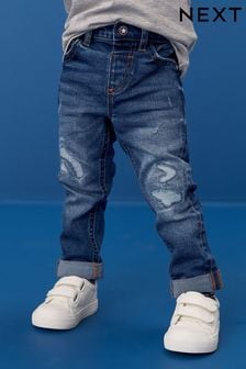 Mid Blue Denim Distressed Jeans (3mths-7yrs) (190327) | Kč455 - Kč530