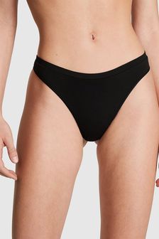 Victoria's Secret PINK Pure Black Thong Seamless Knickers (190367) | kr117