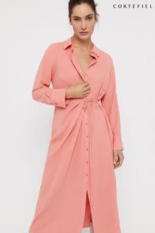 Cortefiel Pink Crossover Midi Dress (191552) | €42