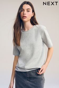 Grey Heavyweight Short Sleeve Crew Neck T-Shirt (191602) | 538 UAH