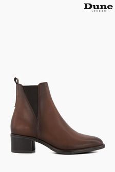Dune London Brown Pouring V Cut Elastic Heeled Boots (192168) | €95