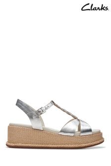 Clarks Silver Leather Kimmei Twist Sandals (192552) | €99