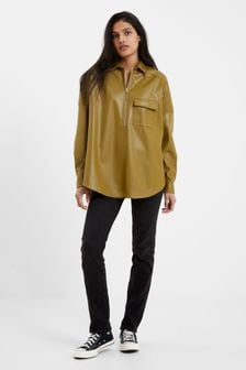 French Connection Crolenda Pu Pop Over Blouse (192886) | $135