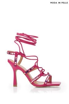 Moda in Pelle Roccoco Lace-Up Studded Upper Heeled Sandals (192926) | €79