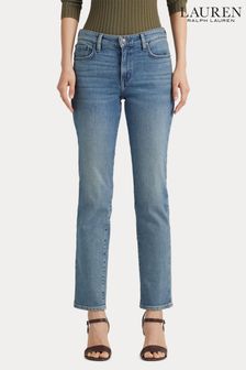 Niebieskie jeansy do kostki Lauren Ralph Lauren ze średnim stanem i prostymi nogawkami (193290) | 502 zł