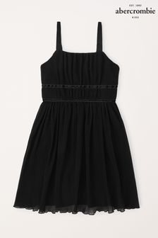 Abercrombie & Fitch Plisse Black Dress (193464) | $108