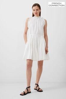 French Connection White Tiered Flared Emily Mini Dress (193516) | $118