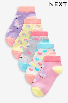 Pink/Grey/Purple Cotton Rich Unicorn Character Trainer Socks 5 Pack (193650) | NT$240 - NT$330